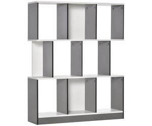 HOMCOM Mobile Libreria a 8 Ripiani per Soggiorno e Camera da Letto, Libreria Scaffale Moderna in Truciolato, 100x27x124 cm, Grigio Scuro