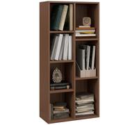 HOMCOM Mobile Libreria a Cubi con 7 Ripiani di Diverse Dimensioni, Libreria Scaffale Moderna in Legno, 50x24x106 cm, Color Noce