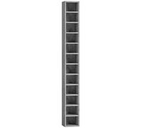 HOMCOM Mobile Libreria Porta CD a 12 Ripiani per 204 CD, in MDF e Truciolato, 21x20x175 cm, Grigio Aosom Italy