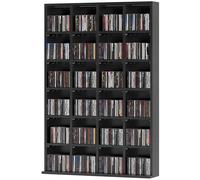 HOMCOM Mobile Libreria Porta CD a 24 Vani con Mensole Regolabili Nero