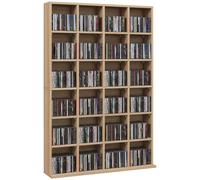 HOMCOM Mobile Libreria Porta CD con 24 Scompartimenti Regolabili Nero