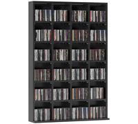 HOMCOM Mobile Libreria Porta CD con 24 Scompartimenti Regolabili Nero