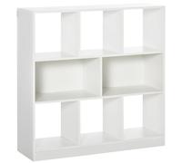 HOMCOM Mobile Libreria Portaoggetti a 3 Livelli e 8 Ripiani Totali, Mobile per Soggiorno e Camera in MDF, 97.5x30x100 cm, Bianco