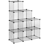 HOMCOM Mobile Libreria Salvaspazio 9 Cubi Bambini Rete 35x35x35cm Nero
