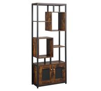 HOMCOM Mobile Libreria Stile Industriale 8 Ripiani con Armadietto a 2 Ante