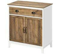 HOMCOM Mobile Multiuso in Truciolato con Armadietto e Cassetto in Stile Rustico, 78.5x39x89.4cm, Bianco