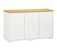 HOMCOM Mobile Multiuso Credenza, 120x37x75cm, Bianco e Color Legno