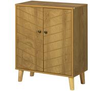 HOMCOM Mobile multiuso in truciolato con Due Ripiani interni, Color legno