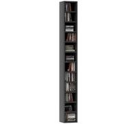 HOMCOM Mobile Porta CD a 12 Ripiani 204 CD 21x20x175cm Nero | Scaffale Salvaspazio, Mobile Colonna Portacd, Soggiorno, Camera da Letto, Ufficio