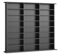 HOMCOM Mobile Porta CD a 8 Livelli con 18 Ripiani Regolabili, 1032 CD/594 DVD/Blu-ray Salvaspazio, con 24 Scomparti, 145x24x126.3 cm, Nero Aosom Italy
