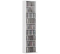 HOMCOM Mobile Porta CD con 6 Ripiani Regolabili per 260 CD/120 DVD Bianco
