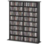 HOMCOM Mobile Porta CD con 6/12/14 Ripiani Regolabili Nero