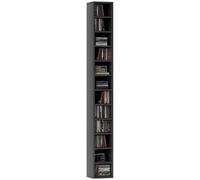 HOMCOM Mobile Porta CD da Parete in Legno con 12 Mensole 21x20x175cm Nero