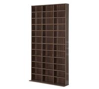 HOMCOM Mobile Porta CD Ripiani Regolabili 102x23.5x195 cm Marrone