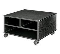 HOMCOM Mobile Porta Stampante a 2 Ripiani con Ruote 47x40x22.5cm Nero