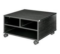 HOMCOM Mobile Porta Stampante a 2 Ripiani con Ruote 47x40x22.5cm Nero | Mobiletto per Ufficio e Studio, in Legno