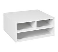 HOMCOM Mobile Porta Stampante con 3 Scomparti Aperti, Mobile Stampante per Documenti da Ufficio e Studio Compatto a 2 Livelli, 47x40x22.5 cm, Bianco