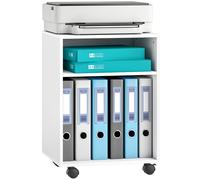 HOMCOM Mobile Porta Stampante con Ruote e 2 Ripiani 40x35x55.5 cm, Bianco