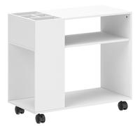 HOMCOM Mobile porta stampante con scomparto e ripiani, per ufficio 70 x 34 x 60 cm Bianco Aosom Italy