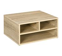 HOMCOM Mobile Porta Stampante da Ufficio con 3 Ripiani Aperti a 2 Livelli, 47x40x22.5 cm, Rovere Aosom Italy