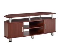 HOMCOM Mobile Porta TV Classico da Soggiorno con 2 ripiani e 2 Armadietti, in MDF e Acciaio Inox, Marrone, 120x39.5x52cm