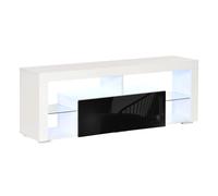 HOMCOM Mobile Porta TV con Luci a LED di 20 Colori e Telecomando per TV fino 55", 140x35x52 cm, Bianco Aosom