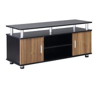 HOMCOM Mobile Porta TV Fino a 50'' con Armadietti e Ripiani, Mobiletto per Salotto e Soggiorno in Legno e Alluminio, 120x40x52.2cm
