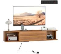 HOMCOM Mobile Porta TV fino 50" Sospeso con Prese di Corrente, USB e Tipo C Noce