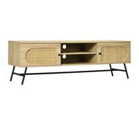 HOMCOM Mobile Porta TV fino 60" in Legno e Rattan Stile Boho 150x39x48.3cm
