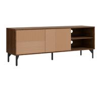 HOMCOM Mobile Porta TV fino 65" con 2 Armadietti e 2 Vani Aperti Legno Marrone