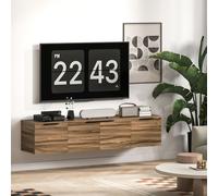 HOMCOM Mobile Porta TV fino 65" con 3 Armadietti Stile Industriale Marrone