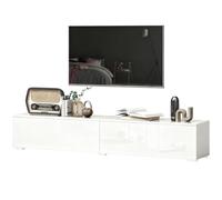 HOMCOM Mobile Porta TV fino 75" Sospeso con Ante 180x33x30 cm, Bianco Lucido