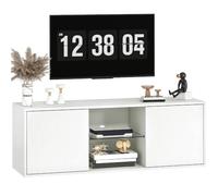 HOMCOM Mobile Porta TV fino a 55" 120 cm Soft Close Bianco Effetto Legno
