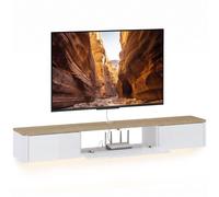 HOMCOM Mobile Porta TV Fino a 65" 140x24x20 cm, Bianco e Color Legno