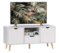HOMCOM Mobile Porta TV max 50" con Cassetto e Armadietti 110x40x50cm Bianco