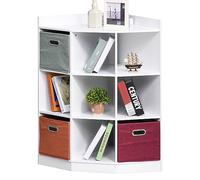 HOMCOM Mobile portaoggetti angolare mobile per bambini 9 nicchie 3 cassetti non tessuto MDF bianco