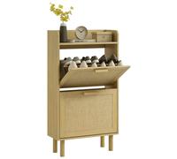 HOMCOM Mobile Portascarpe per Ingresso, con 2 Cassetti Ribaltabili, Rovere