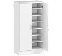 HOMCOM Mobile Scarpiera a 6 Ripiani Regolabili in Legno 55x35x108 cm Bianco