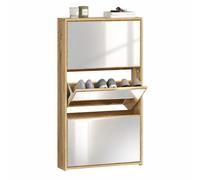 HOMCOM Mobile Scarpiera a Specchio con 3 Cassetti 65x17x114.5 cm