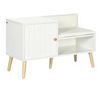 HOMCOM Mobile Scarpiera con Seduta Imbottita e Armadietto per 4 Paia di Scarpe