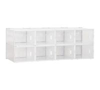 HOMCOM Mobile Scarpiera Modulabile 8 Cubi 28x36x21cm in PP Bianco