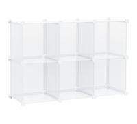 HOMCOM Mobile Scarpiera Modulabile e Impilabile 6 Cubi in PP Trasparente