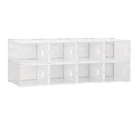 HOMCOM Mobile Scarpiera Modulare 8 Cubi 28x36x21cm Bianco Trasparente