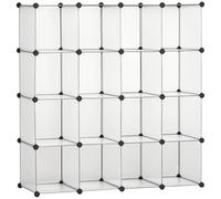 HOMCOM Mobile Scarpiera Modulare per Interni 125x32x125cm Trasparente