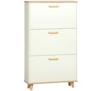 HOMCOM Mobile Scarpiera Salvaspazio in Truciolato con 3 Cassetti e 2 Ripiani Interni Regolabili, 70x23.5x122 cm, Bianco