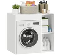 HOMCOM Mobile Sopra Lavatrice Moderno con Ripiani Aperti Scaffale Coprilavatrice Asciugatrice Autoportante Salvaspazio per Bagno e Lavanderia 96x60x95 cm Bianco