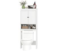 HOMCOM Mobile sopra Water con 2 Mensole Chiuse e Ripiano Aperto Bianco