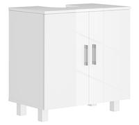 HOMCOM Mobile Sotto Lavabo Bagno con Ripiano Centrale in MDF 60x35x60 cm Bianco