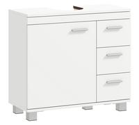 HOMCOM Mobile Sottolavabo Bagno con Armadietto, Ripiani e Cassetti, Bianco