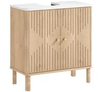 HOMCOM Mobile Sottolavabo con 2 Ante Decorate Mobiletto Bagno Rovere